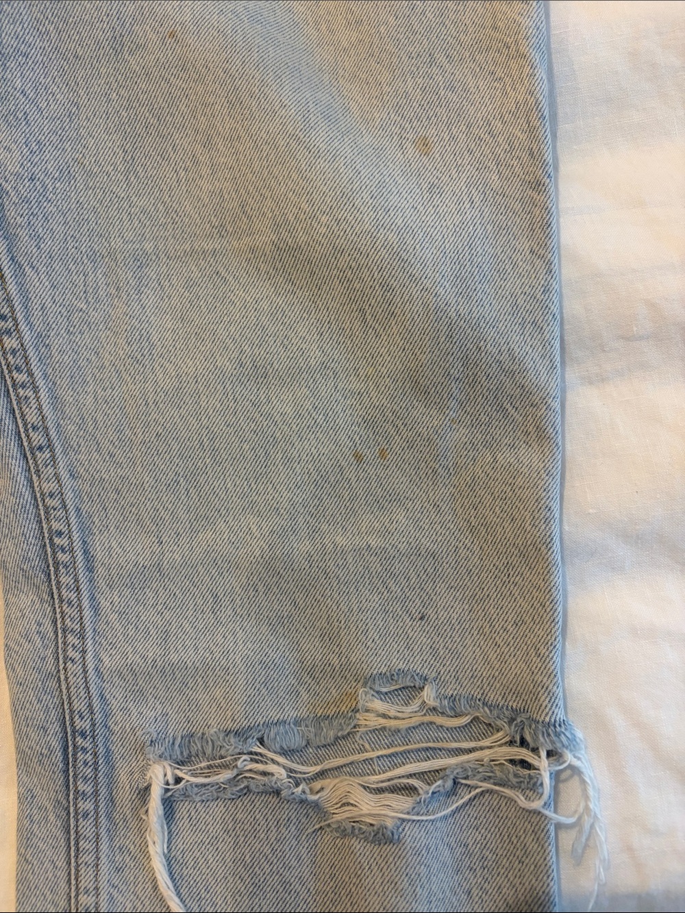 rag & bone Light Blue Straight Ripped Jeans - Picture 6 of 6